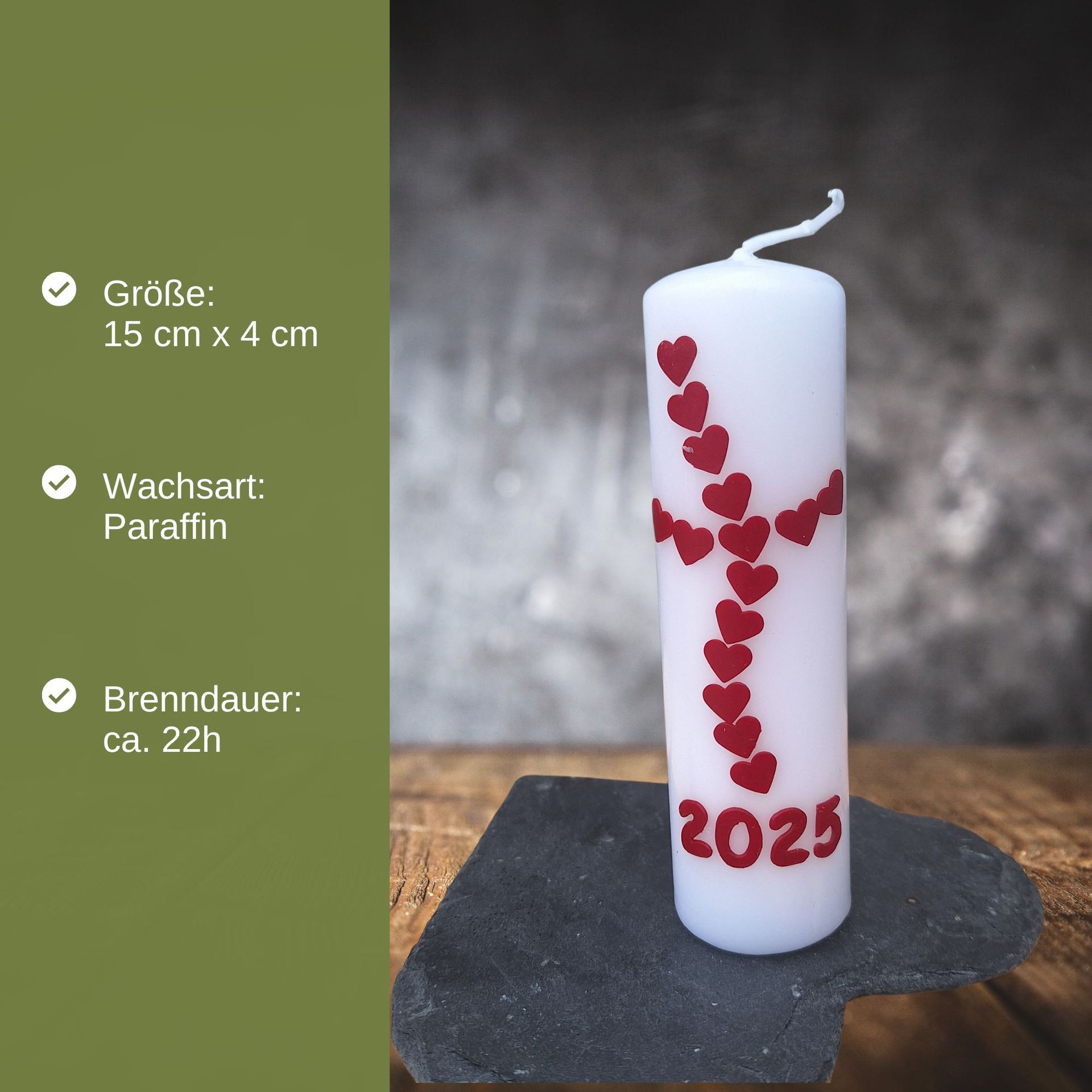 Osterkerze mit Herz