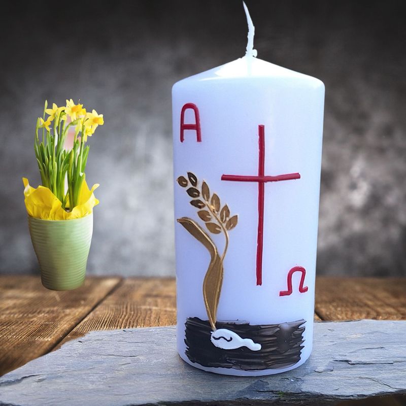 Osterkerze klein Weizenkorn mit Ähre