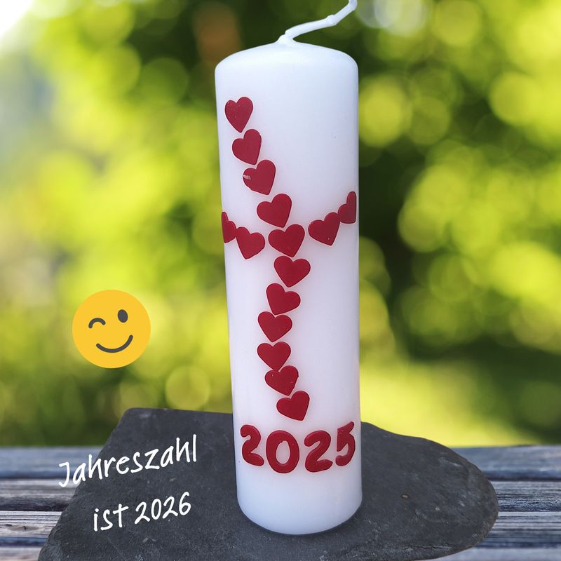 Osterkerze mit Herz Osterkerze mit Herz