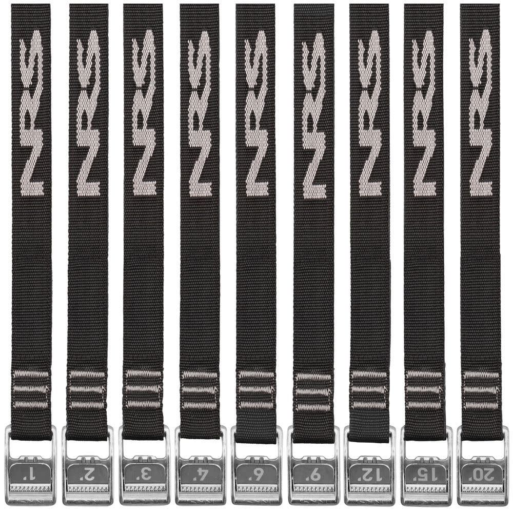 NRS 1 NRS 1" Webbing Tie-Down Straps 2 Pack , Color: - Stealth Black, Size: 2 Foot