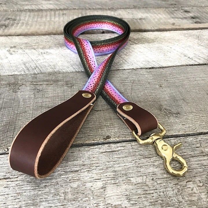 The Whiskey Dog Leash, Color: Rainbow Trout