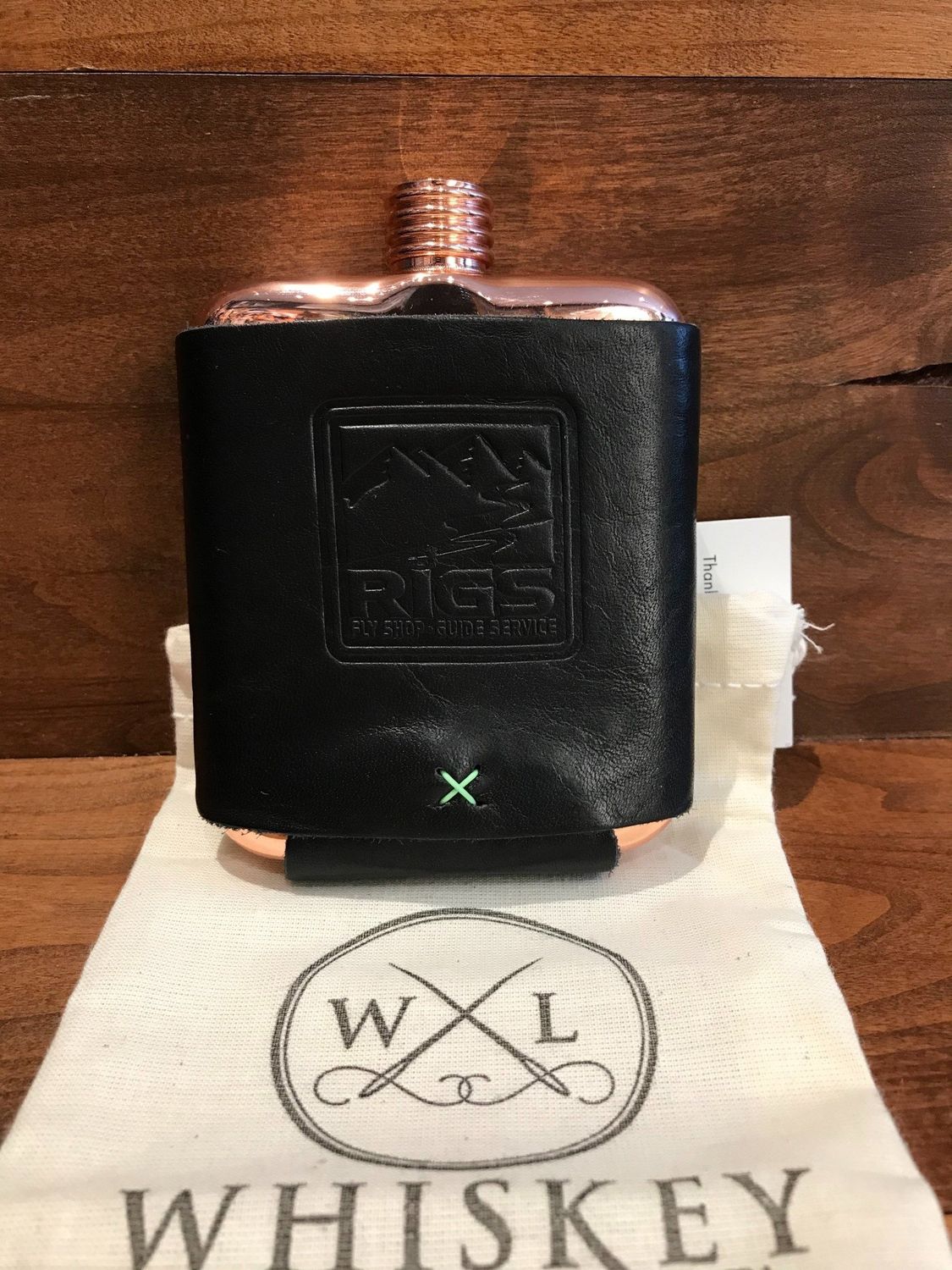 RIGS Logo Clark Fork Flask - , Color: Black Latingo - Green Fly Line