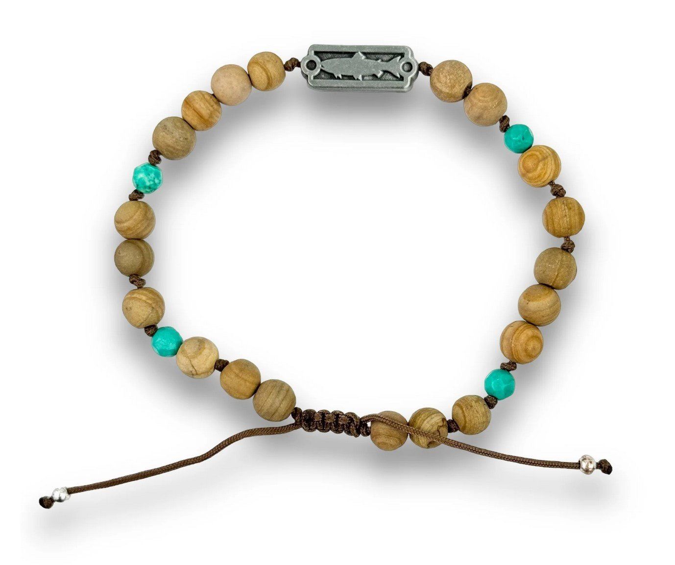 Sight Line Bead Bracelet, Color: - Trout Sandalwood +Turquoise