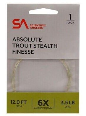 SA Absolute Trout Stealth Leader 12ft, Size: 5x