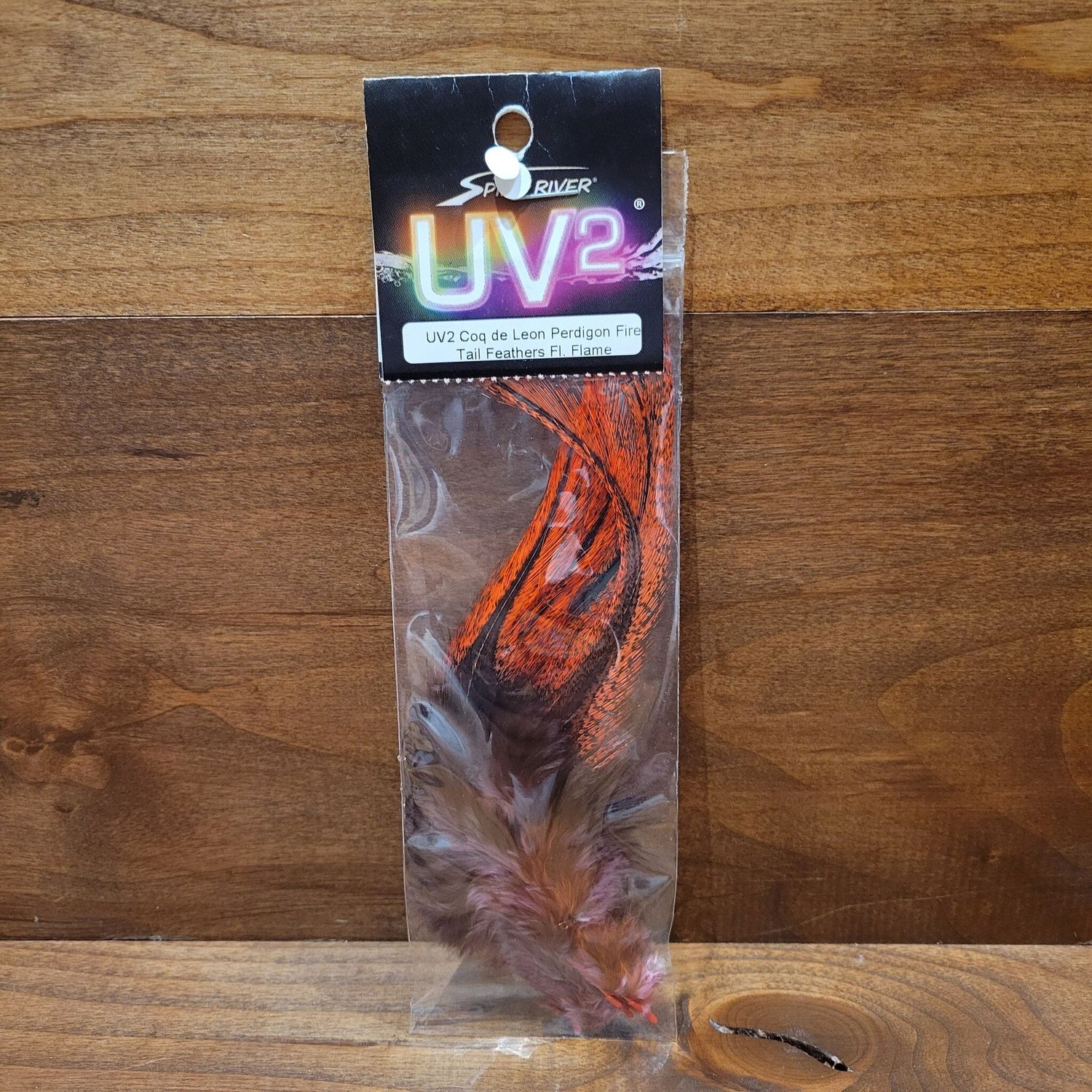 Hareline UV2 Coq De Leon Fire Tail Feathers, Color: - Fl Flame