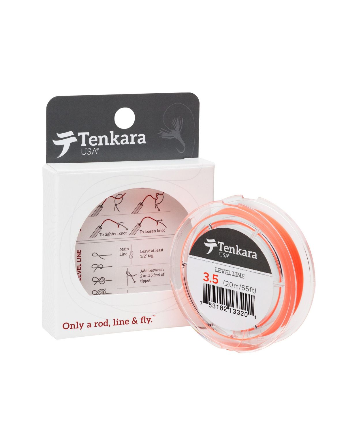 Tenkara USA Level Line, Color: Orange, Size: #3.5