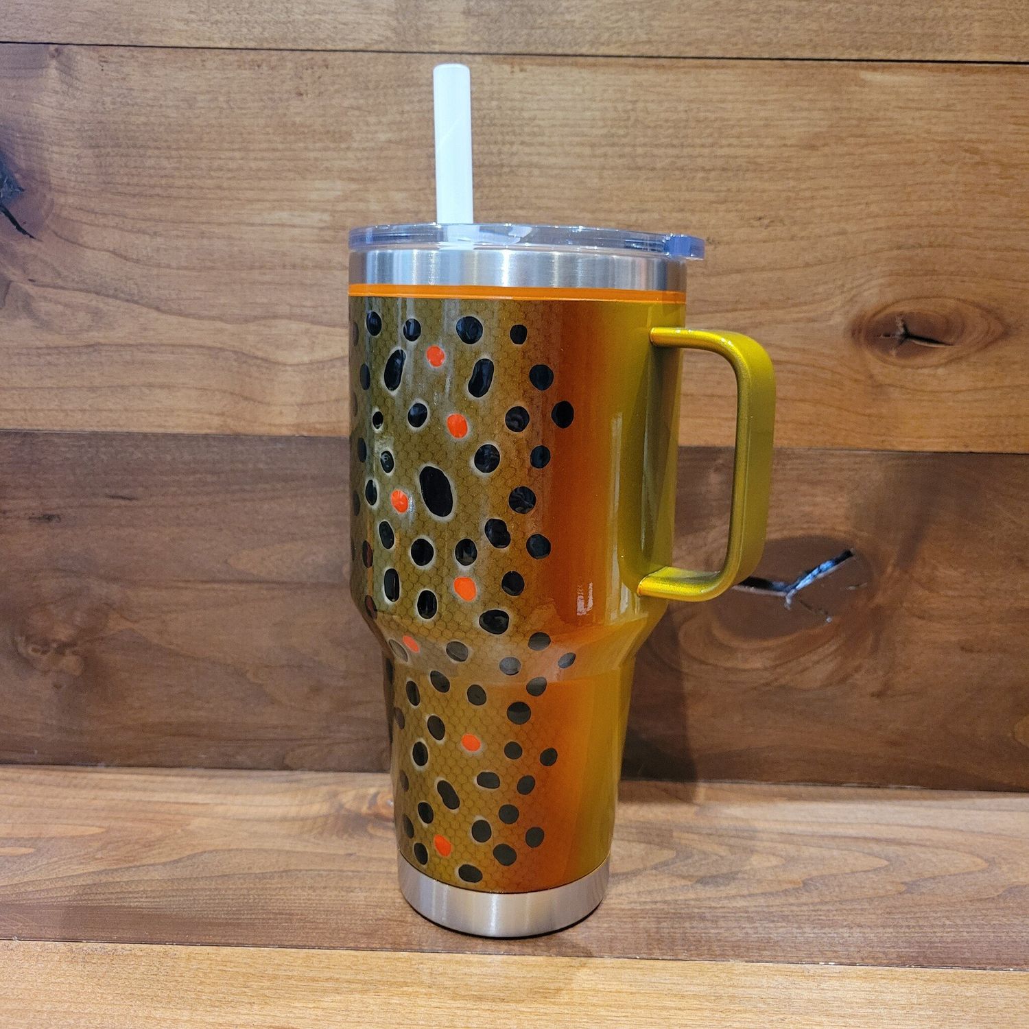 Scaley Designs - 35oz Rambler Straw Mug, Color: - German Brown