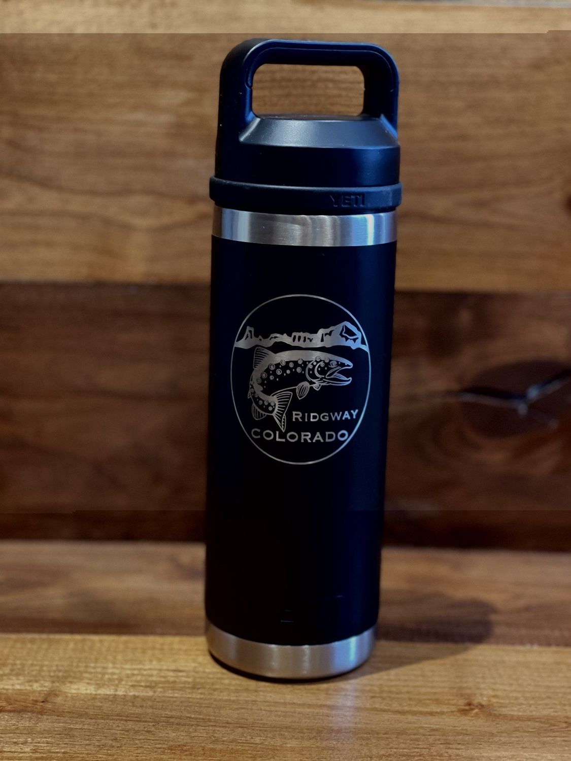 Ridgway Co Logo YETI Rambler 18oz Bottle Chug Cap, Color: - Black