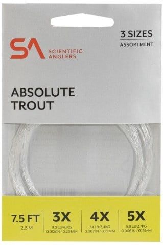 SA Absolute Trout Leader Assortment, Color: - 7.5ft, Size: - 3x,4x,5x