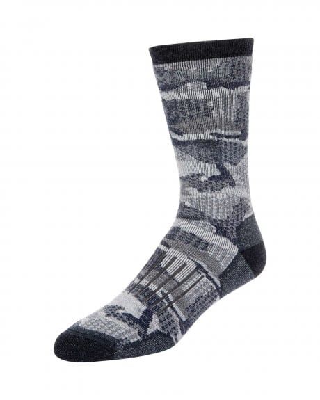 Simms Women's Merino Midweight Hiker Sock, Color: Hex Flo Camo Admiral, Size: - S
