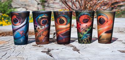 Deyoung Pilsner Glasses - Fish Face Deyoung Pilsner Glasses - Fish Face