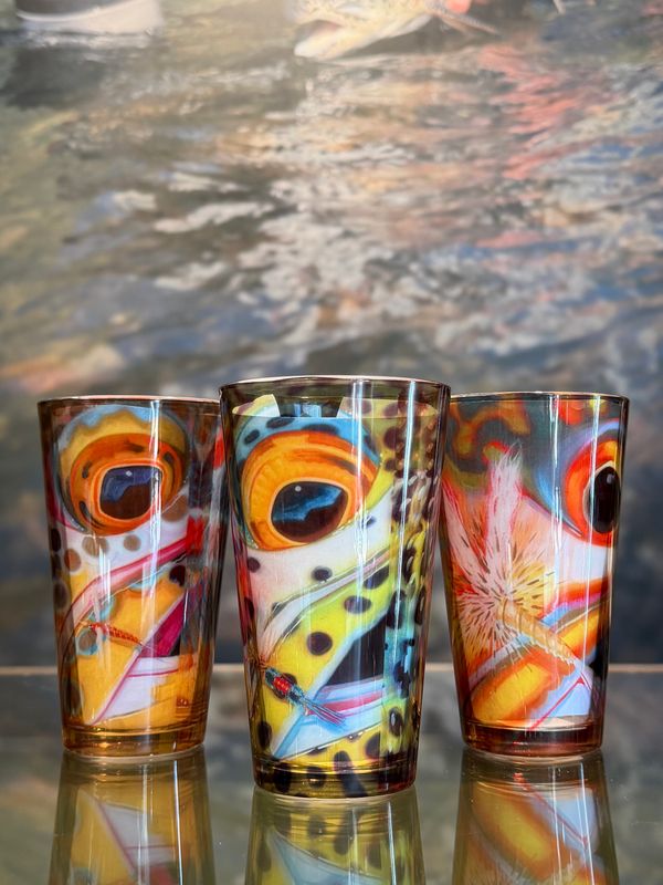Deyoung Pilsner Glasses - Fish Face
