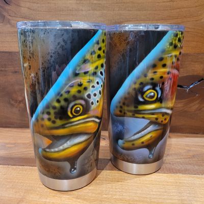 Scaly Designs Trout Art - Yeti Rambler 20oz Tumbler Scaly Designs Trout Art - Yeti Rambler 20oz Tumbler