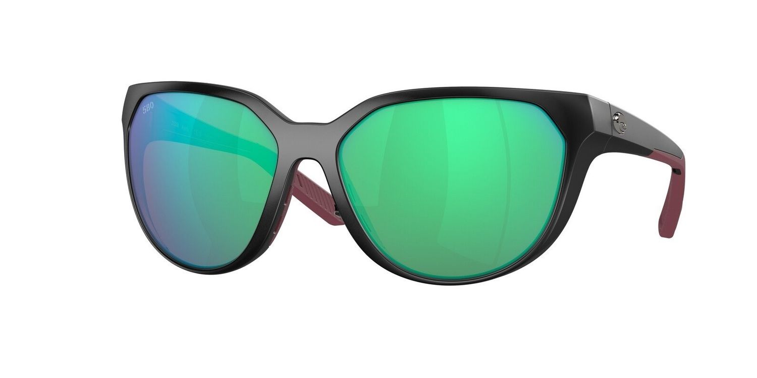 Costa Mayfly , Color: Matte Black, Size: - Green Mirror 580G