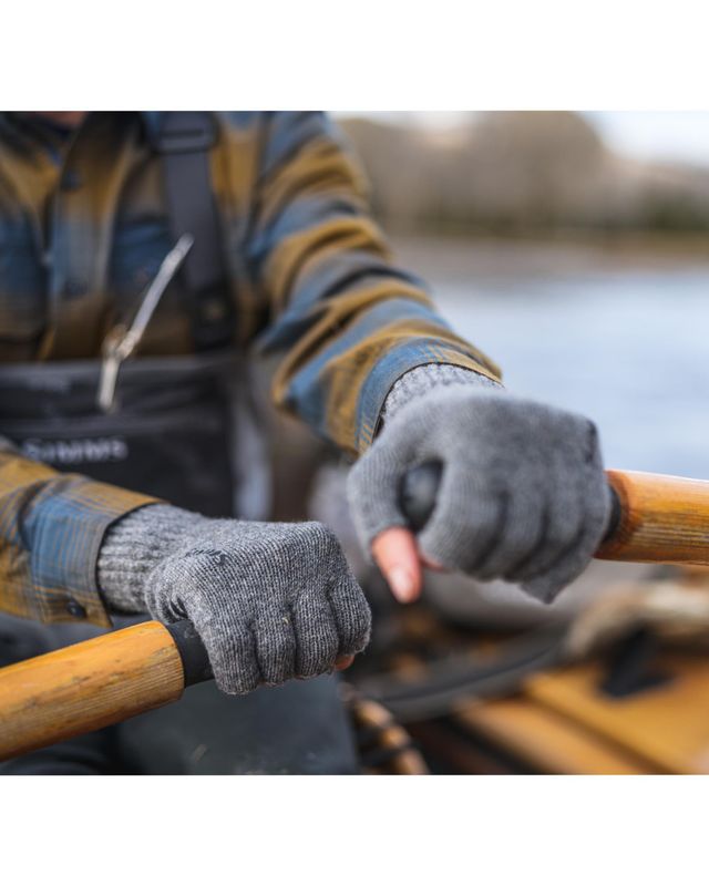 Simms Wool Half Finger Glove - 