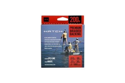 Hatch Premium Braided Backing 68lb, 200M, White