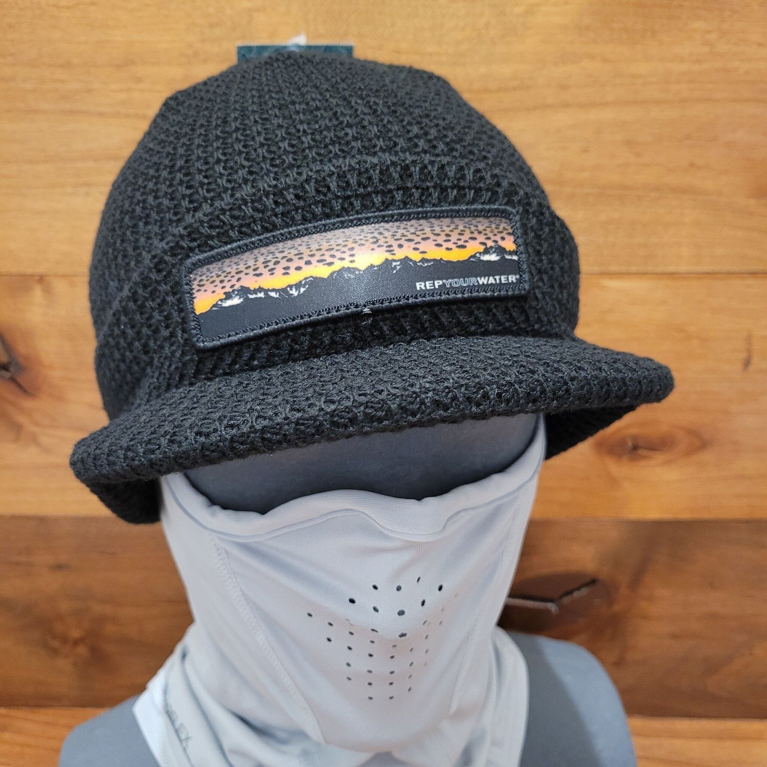 RepYourWater Knit Brimmed Beanie - Brown Trout Mountains