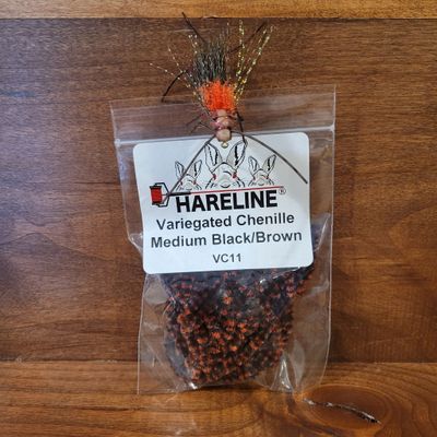 Hareline Variegated Chenille - Black/Brown Hareline Variegated Chenille - Black/Brown