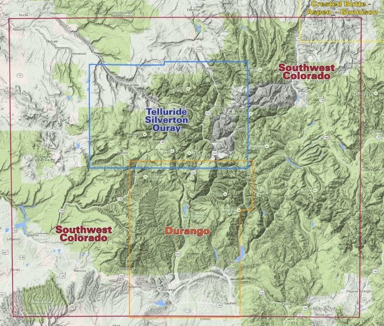 Telluride-Silverton -Ouray Trails Map