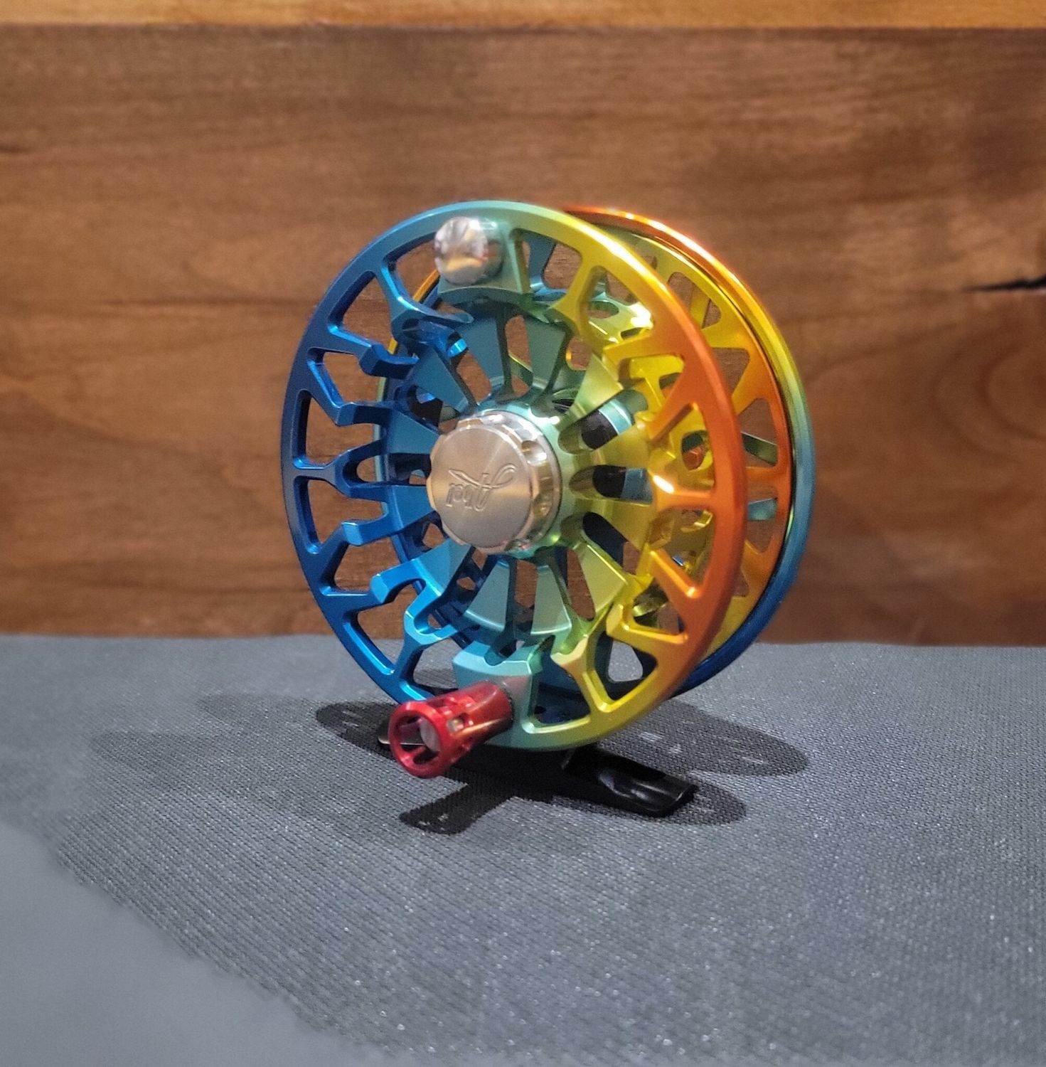 Abel SDF 5/6 Reel - Ported - Baja Fade - Orange Drag Knob - Red