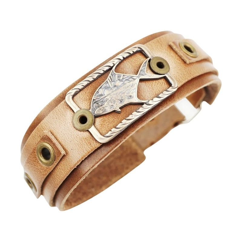 Sight Line Lost Cast Leather Bracelet -Oliver's Permit - Oyster Bamboo Collaboration