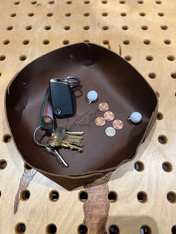 Whiskey Leatherworks Leather Desk Valet -Brookie Stamp