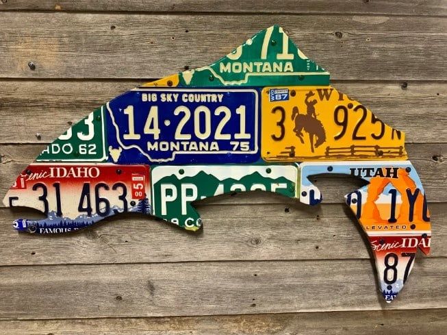 Cody Richardson Mixed Western State Trout License Plate Art