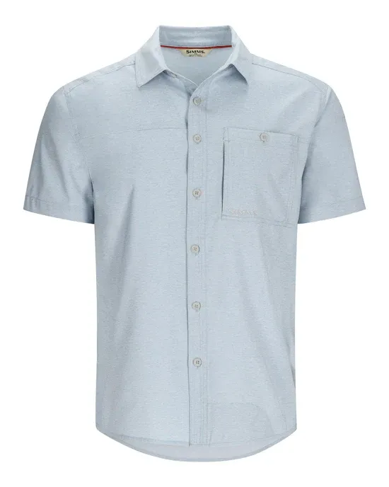 RIGS Logo Simms Challenger Short Sleeve Shirt, Color: - Steel Blue, Size: - M