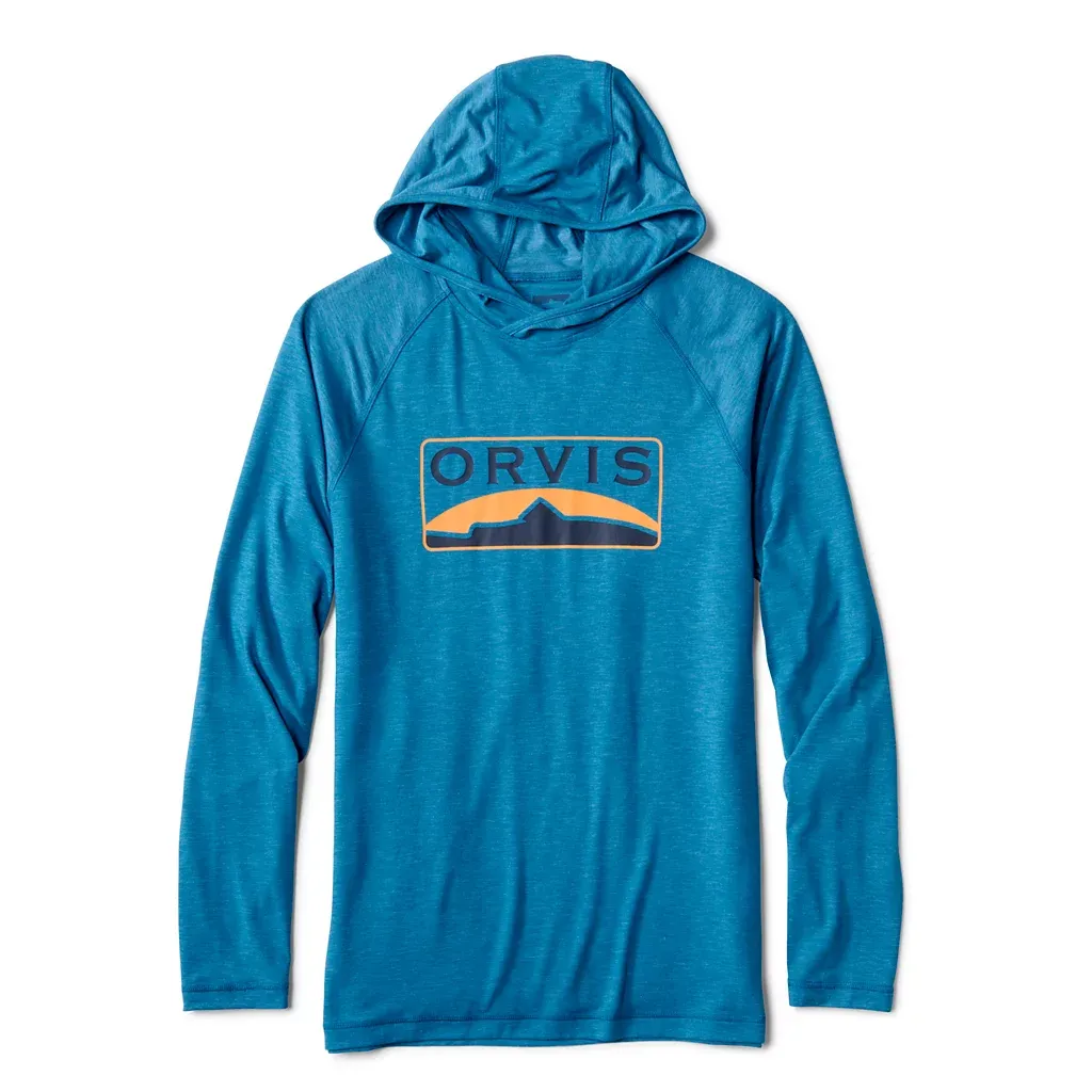 Orvis DriCast Logo Hoodie, Color: - PACIFIC BLUE, Size: - S
