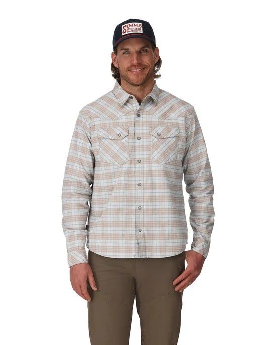 Simms Men's Brackett Flannel , Color: -Drummond Plaid: Sterling, Size: M