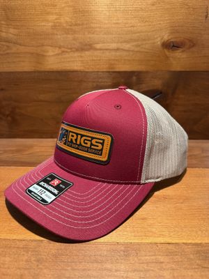 RIGS Debossed Leather Hat 112FP - Cardinal/Tan