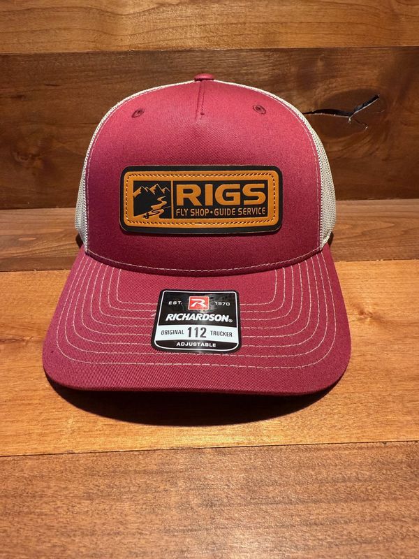 RIGS Debossed Leather Hat 112FP - Cardinal/Tan