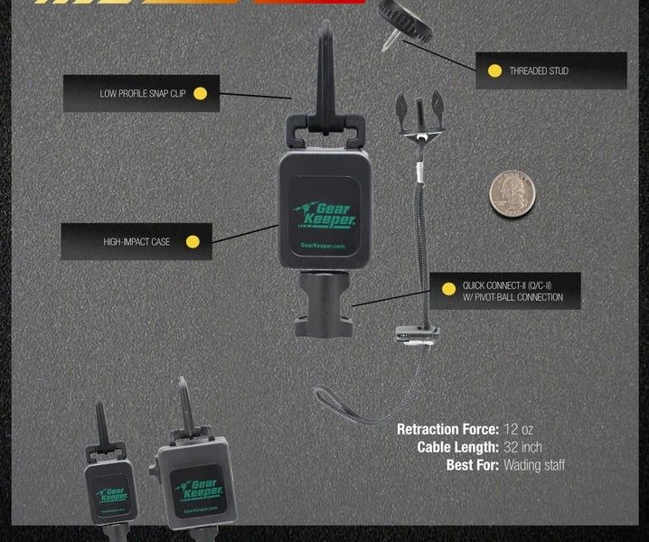 Gear Keeper Fishing Wading Staff Retractor