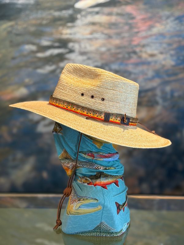 Sun Body Hats Oak Tear Drop 4" w/Whisky Leather Works Trout Adjustable Hatband