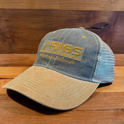 RIGS Logo Old Favorite Trucker Hat Coffee Khaki