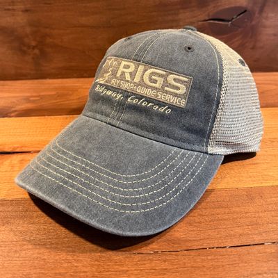 RIGS Logo OId Favortie Trucker Hat Charcoal/Khaki