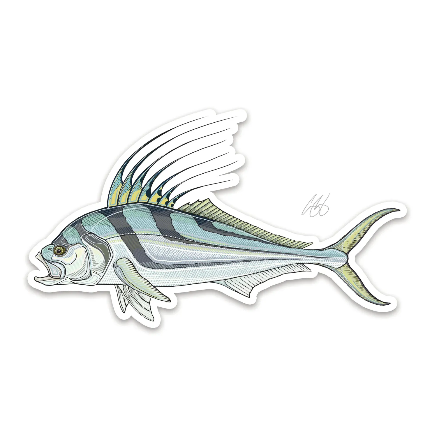 Casey Underwood Fish Decal Rooster Fish