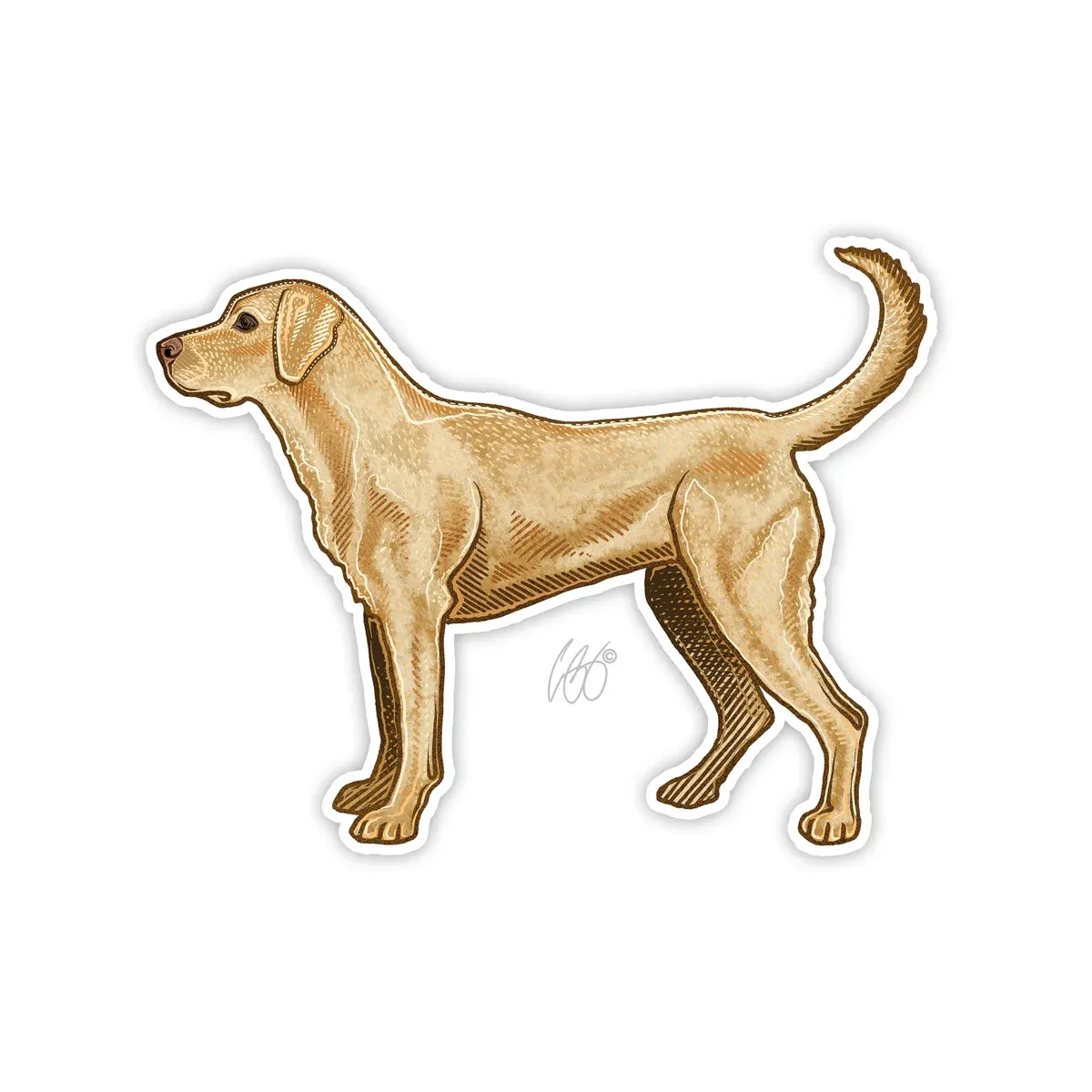 Casey Underwood Dog Decal Yellow Lab