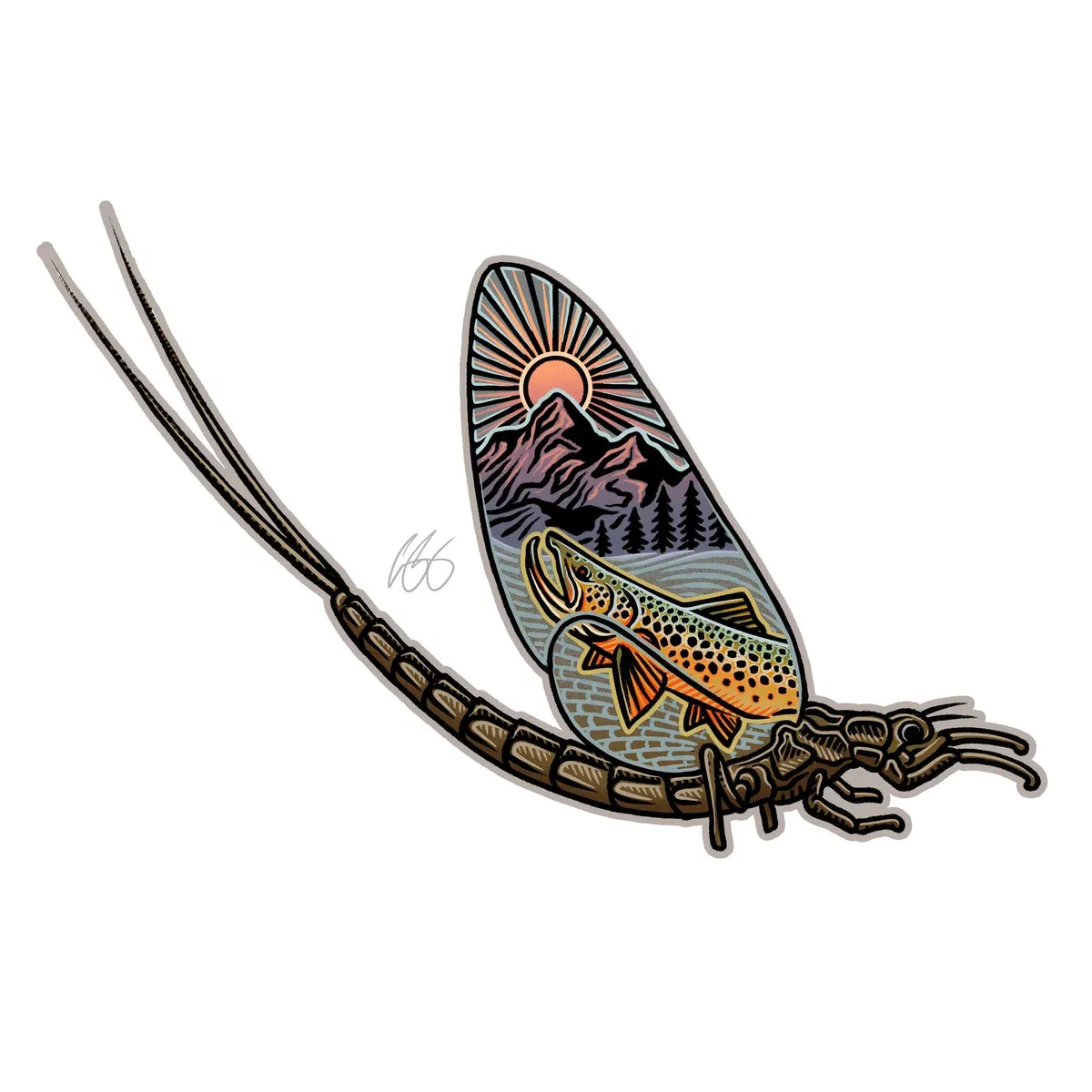 Casey Underwood Decal Mayfly