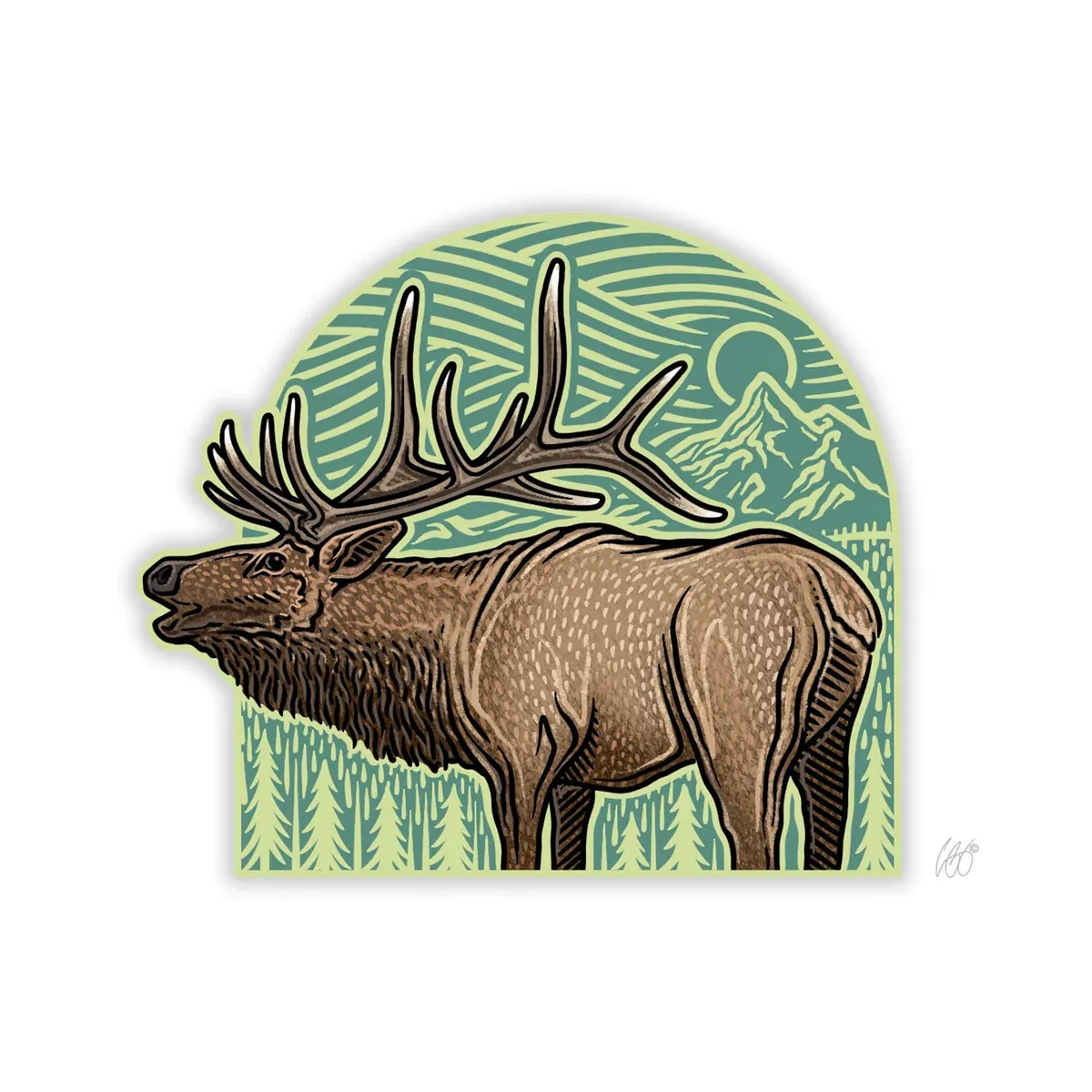 Casey Underwood Decal Elk Arch