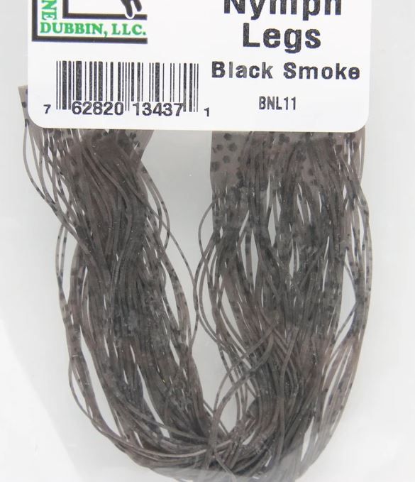 Hareline Buggy Nymph Legs, Color: Black Smoke