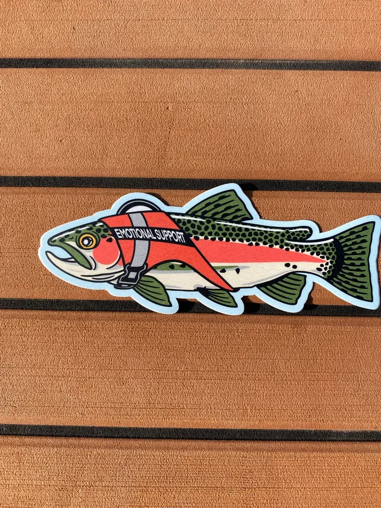 DrewLR Emotional Support Rainbow Trout Sticker