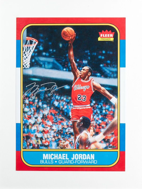Michael Jordan Signed Fleer Blowout Rookie Card Poster