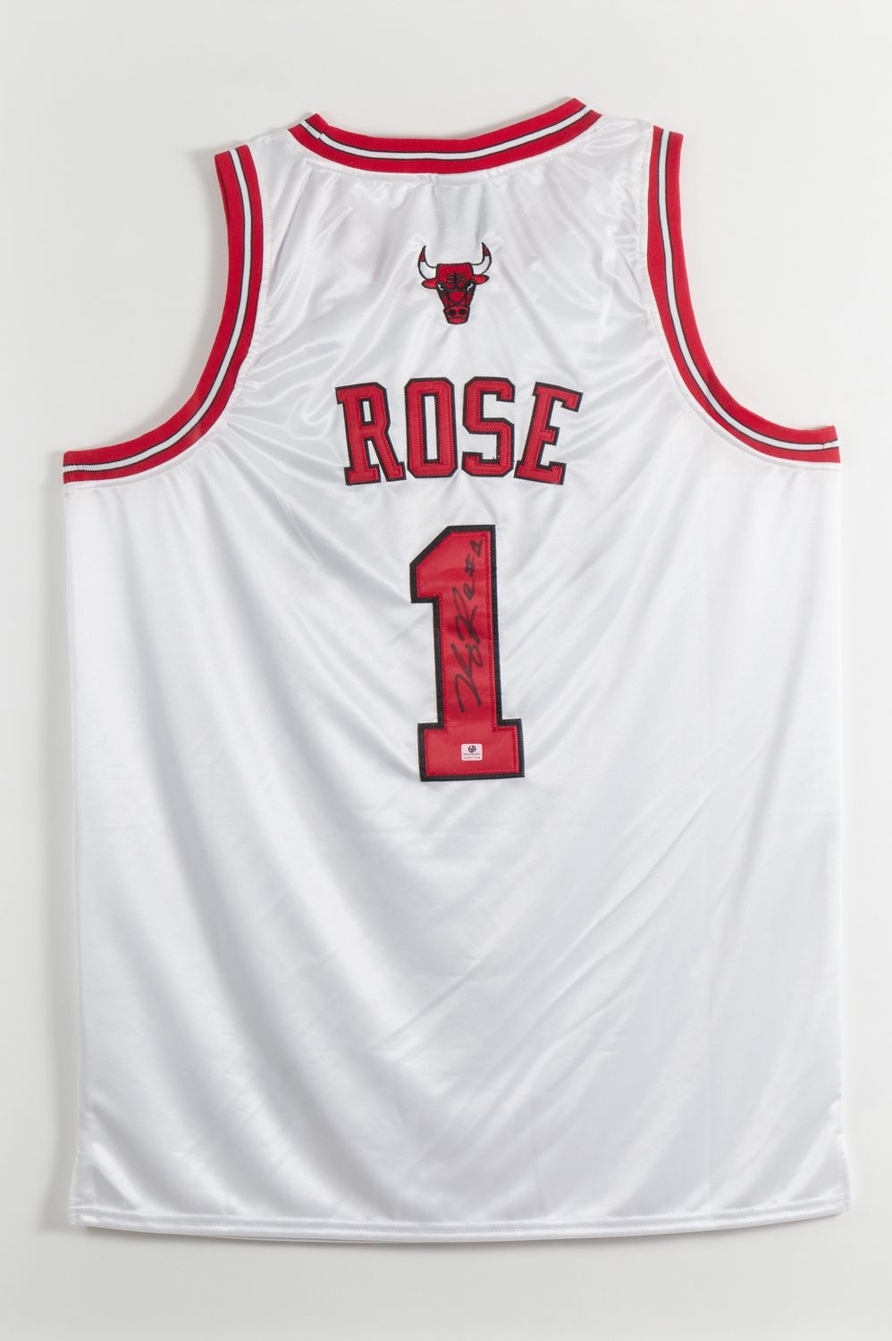 Signed Derrick Rose Bulls Jersey Inscribed White #1