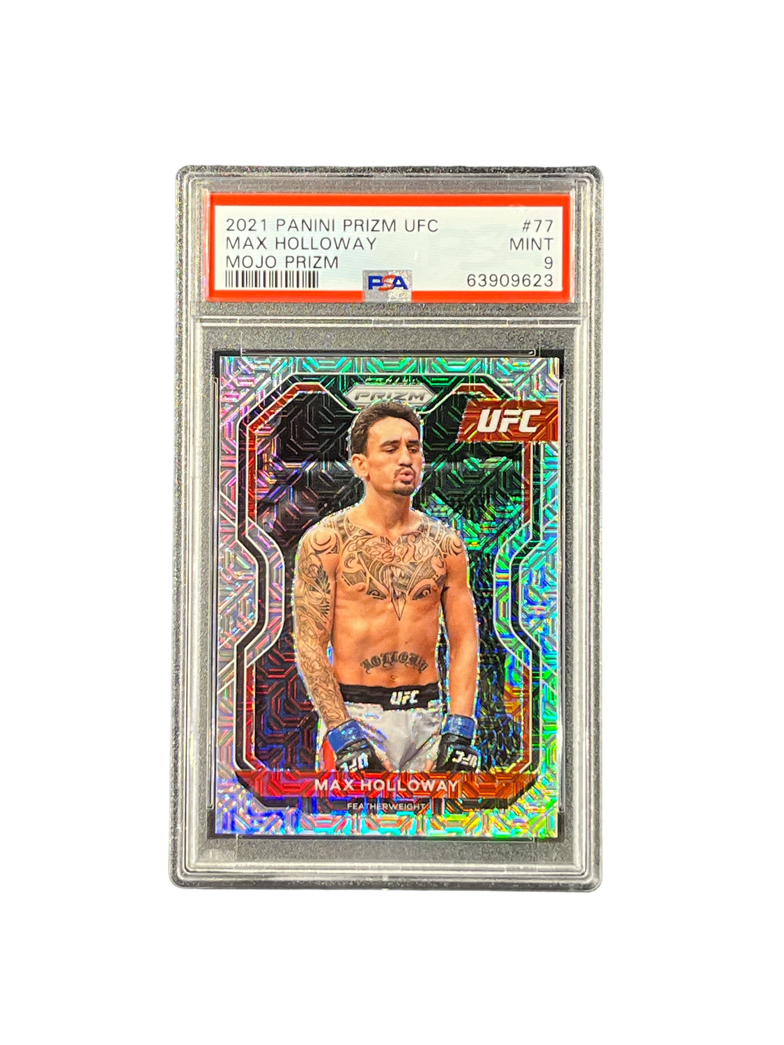 2021 Panini Prizm UFC Max Holloway Mojo Prizm #77 PSA 9