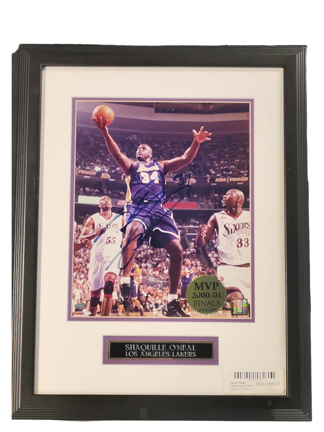 Signed Shaq O&#39;Neil Poster MVP 2000-01 67/134