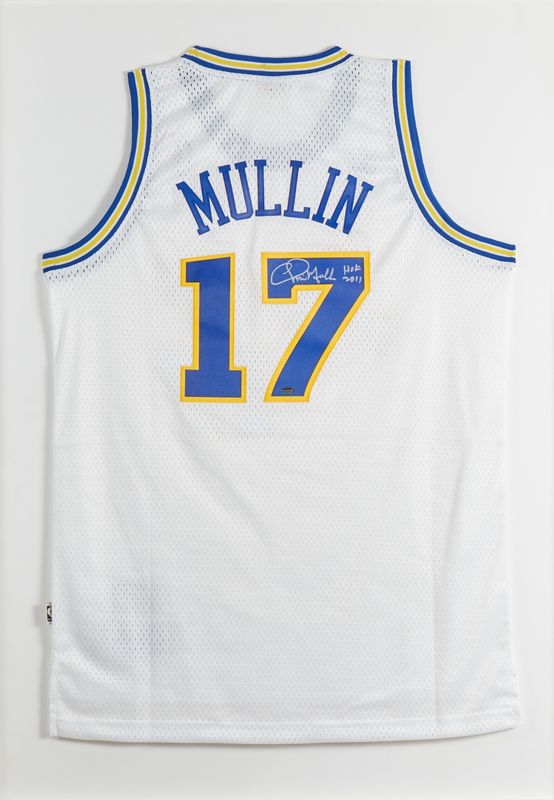 Signed Chris Mullin HOF 2011 Warriors Jersey