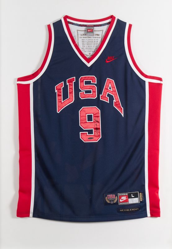 Signed USA Michael Jordan Blue Jersey