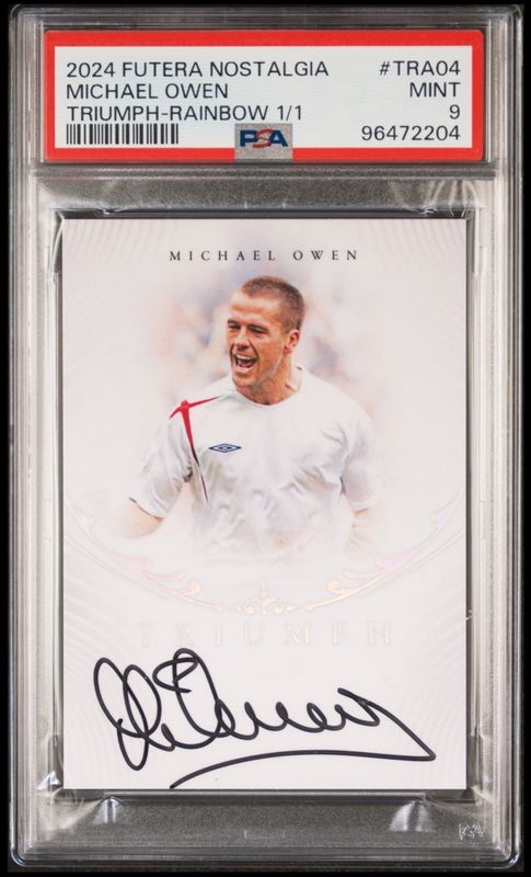 2024 Futera Nostalgia Michael Owen Triumph-Rainbow 1/1 #TRA04 PSA 9