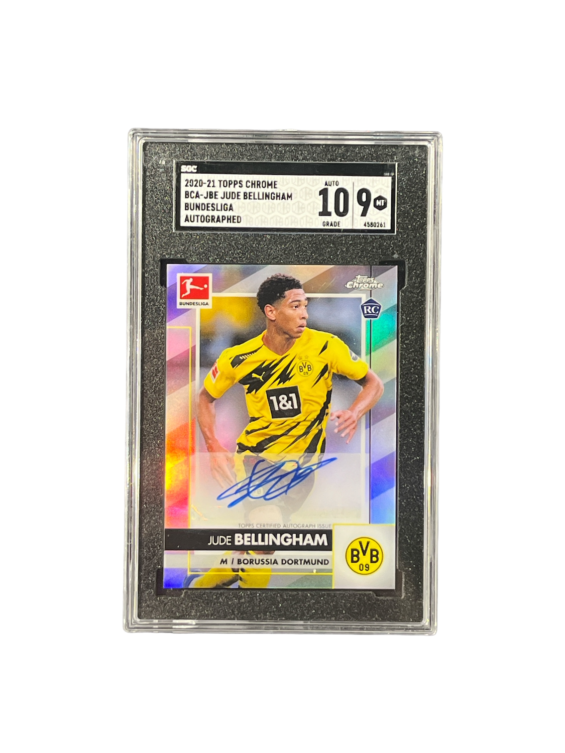 2020-21 Topps Chrome BCA-JBE Jude Bellingham Bundesliga Auto 10 Mint 9